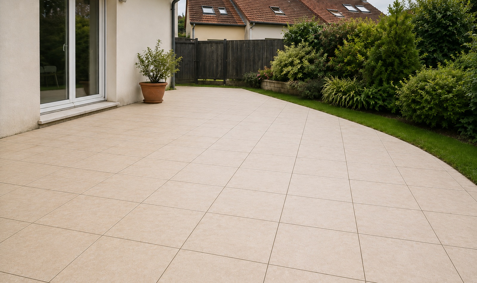 Terrasse propre après nettoyage WJ Nettoyage